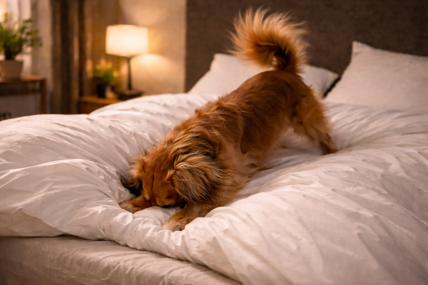 Proč pes hrabe v posteli?